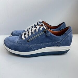 Ganter Aktiv Blue Suede Side Zip Walking Shoes Sneakers Women 6 G 8.5 US